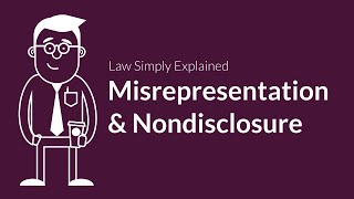 Misrepresentation and Nondisclosure  Contracts  Defenses amp Excuses [upl. by Concepcion]