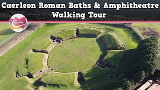 CAERLEON ROMAN BATHS amp AMPHITHEATRE WALES  Walking Tour  Pinned on Places [upl. by Gennie]