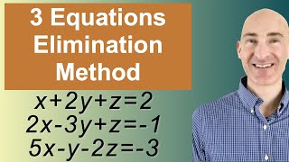 Solving Systems of 3 Equations Elimination [upl. by Elleneg]