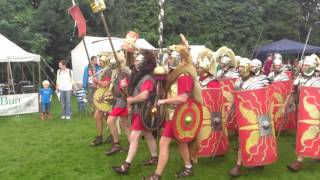 Roman Reenactment at the Amphitheatre in Caerleon Marching In [upl. by Faro182]