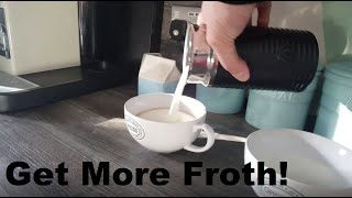 How to Get More Froth from Your Nespresso Coffee Aeroccino  Nespresso tips and help [upl. by Nanji]